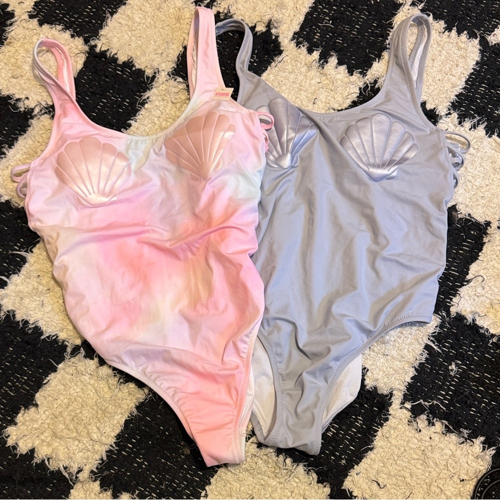 (2 Items) PINK Victoria's Secret Pastel One Piece Swimsuits